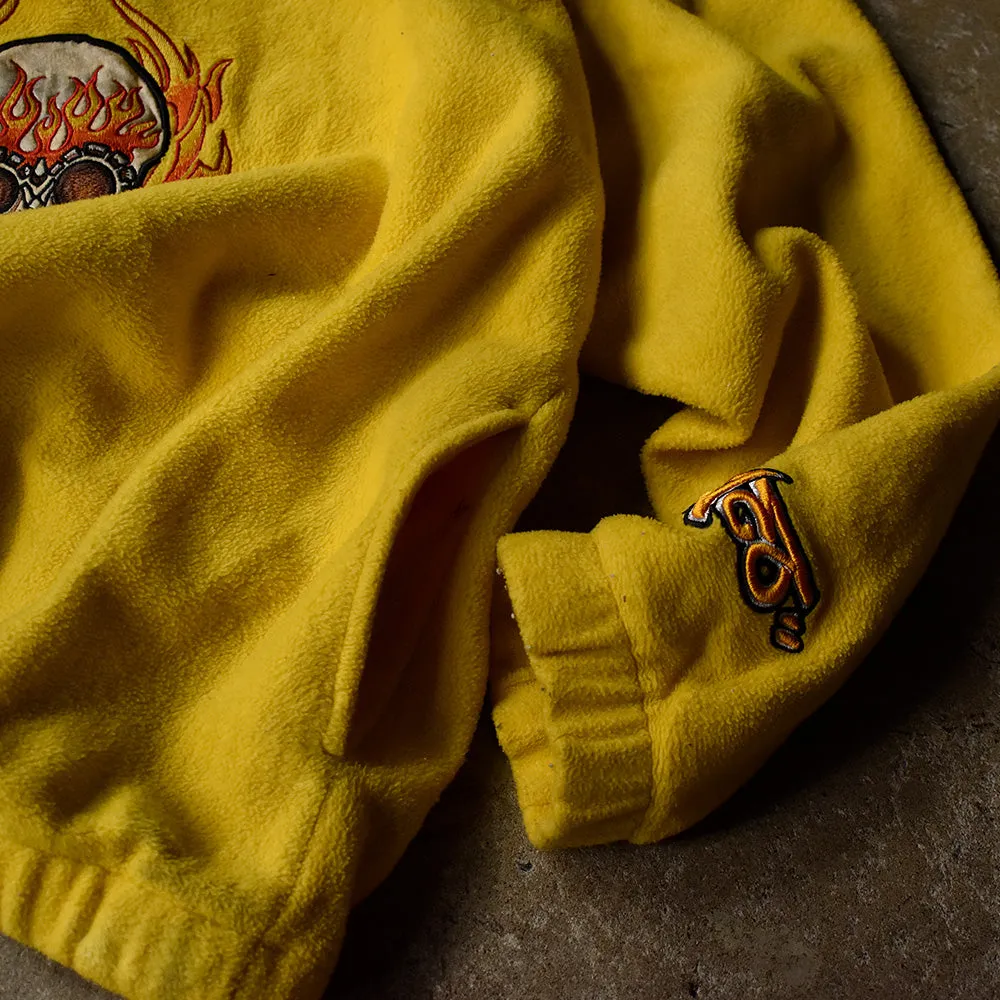 90’s JINCO JEANS スカル ファイヤーパターン！ フリースジャケット 231030H
