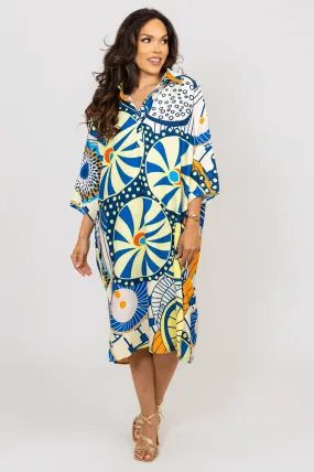 Abstract Midi Shirt Dress