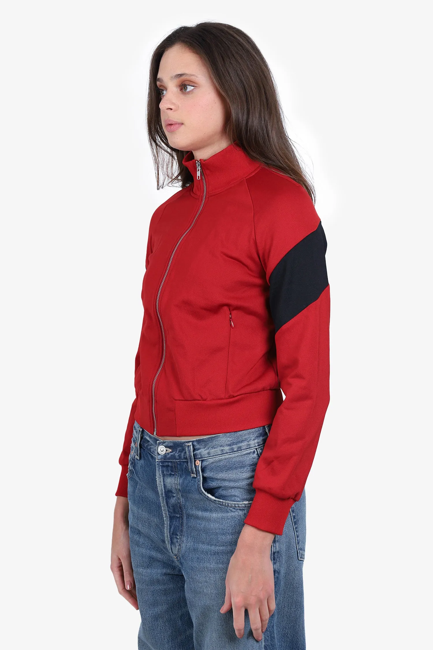 A.L.C Red/Black Colorblock Zip-up Jacket Size M