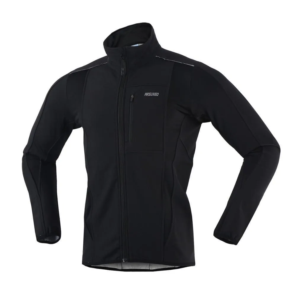 ARSUXEO Winter Warm UP Thermal Soft shell Cycling Jacket Windproof Waterproof