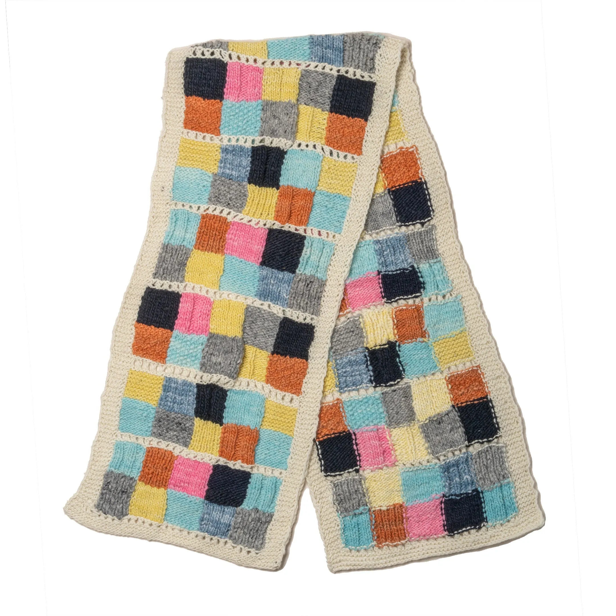 Chamula Merino Wool Muffler Sampler Squares Ivory