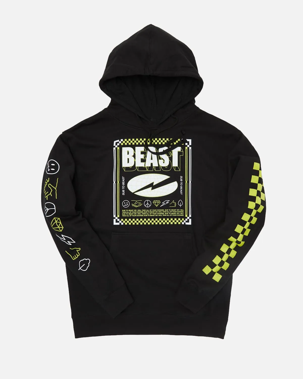 'Checkered Beast' Pullover Hoodie