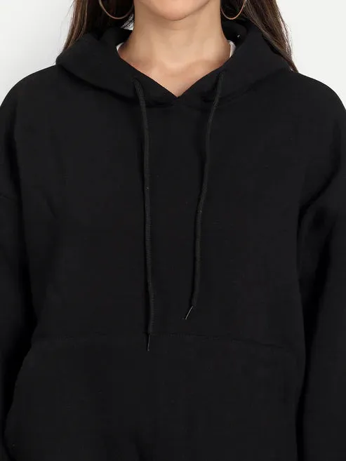 Classic Black Hooded Pullover Sweatshirt with Pockets