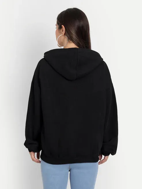 Classic Black Hooded Pullover Sweatshirt with Pockets