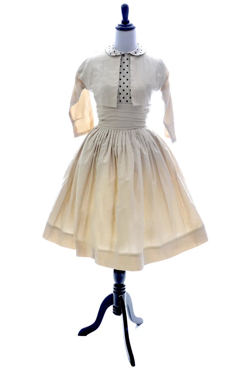 Connie Sage 1950s Vintage Dress and Bolero Jacket Little Girl's Outfit