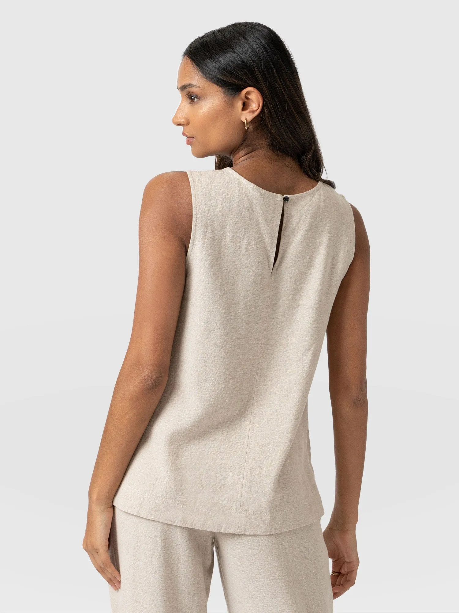 Corinne Linen Tunic  - Oatmeal