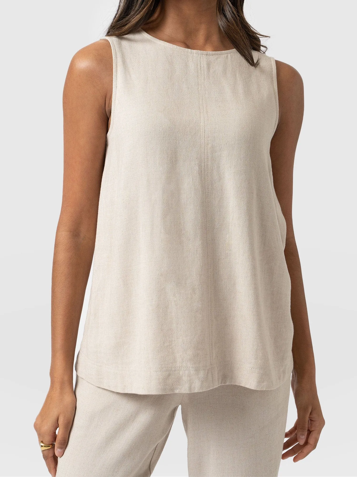 Corinne Linen Tunic  - Oatmeal