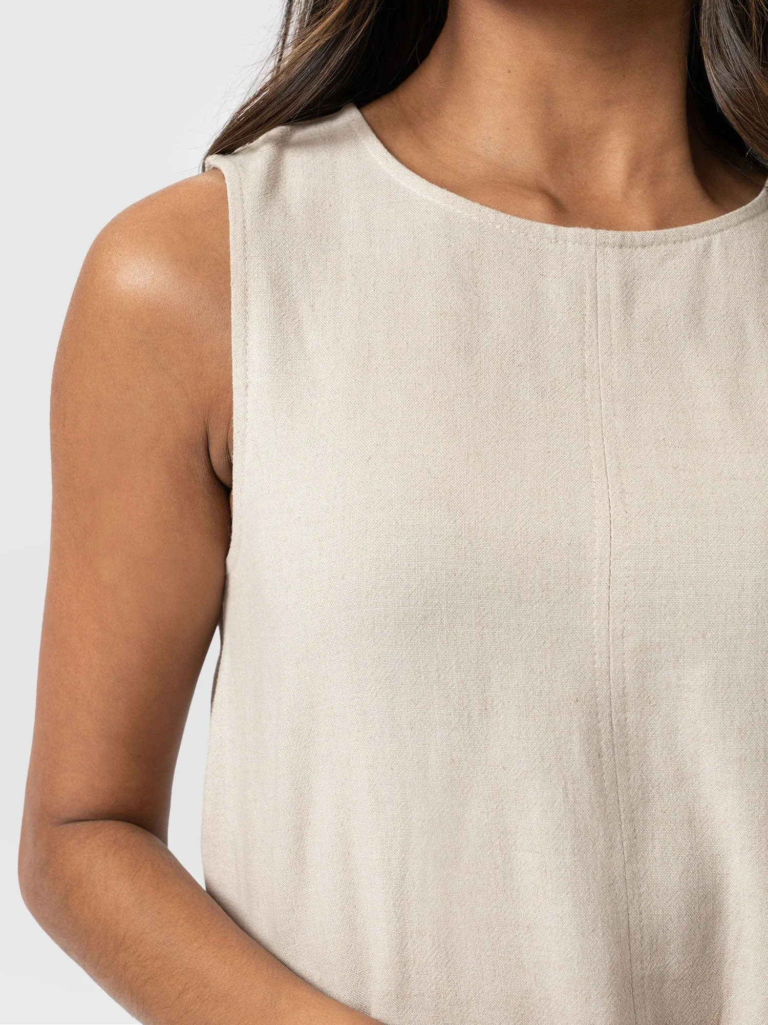 Corinne Linen Tunic  - Oatmeal