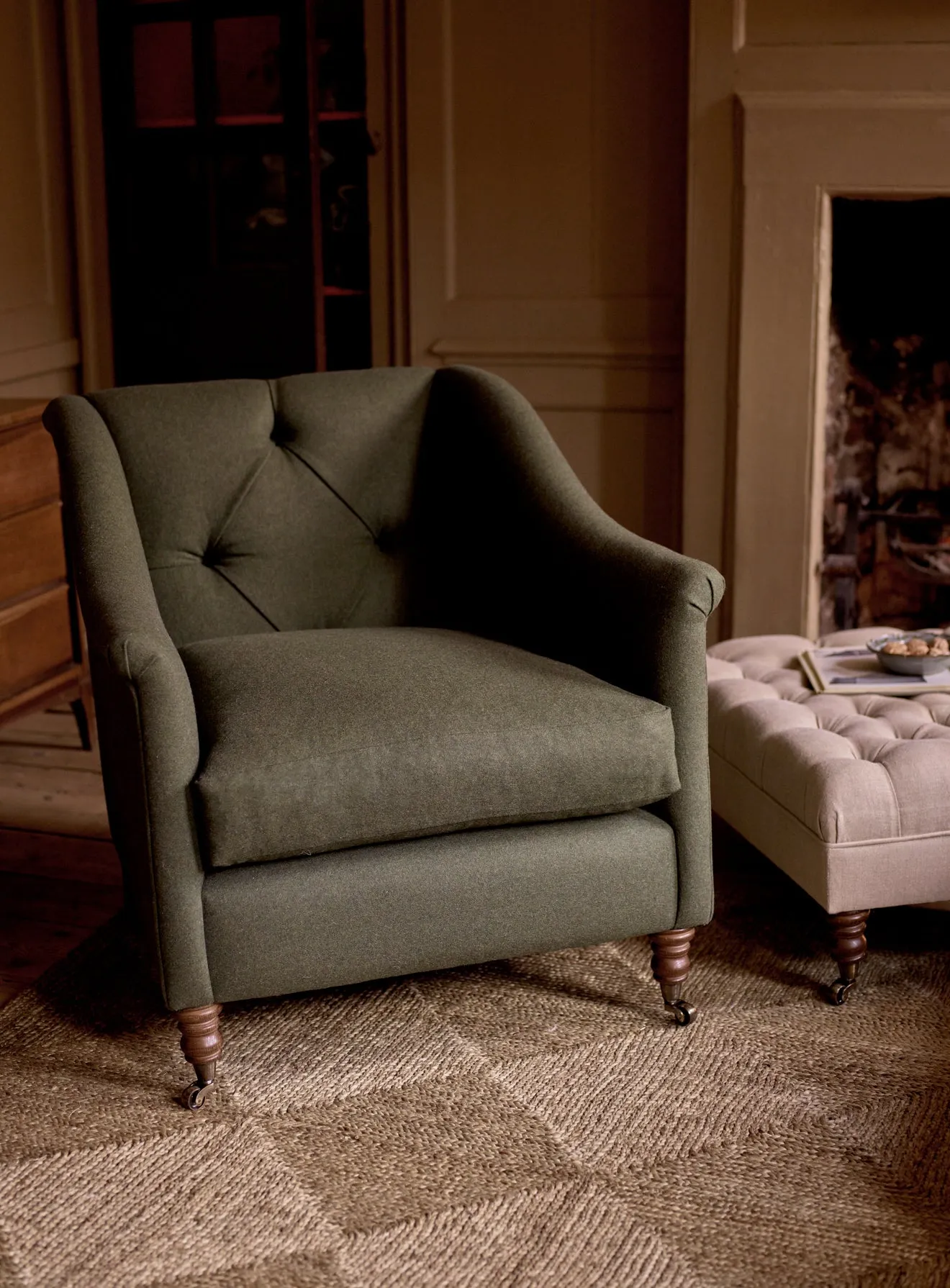 Elbert Armchair, Ecru Linen