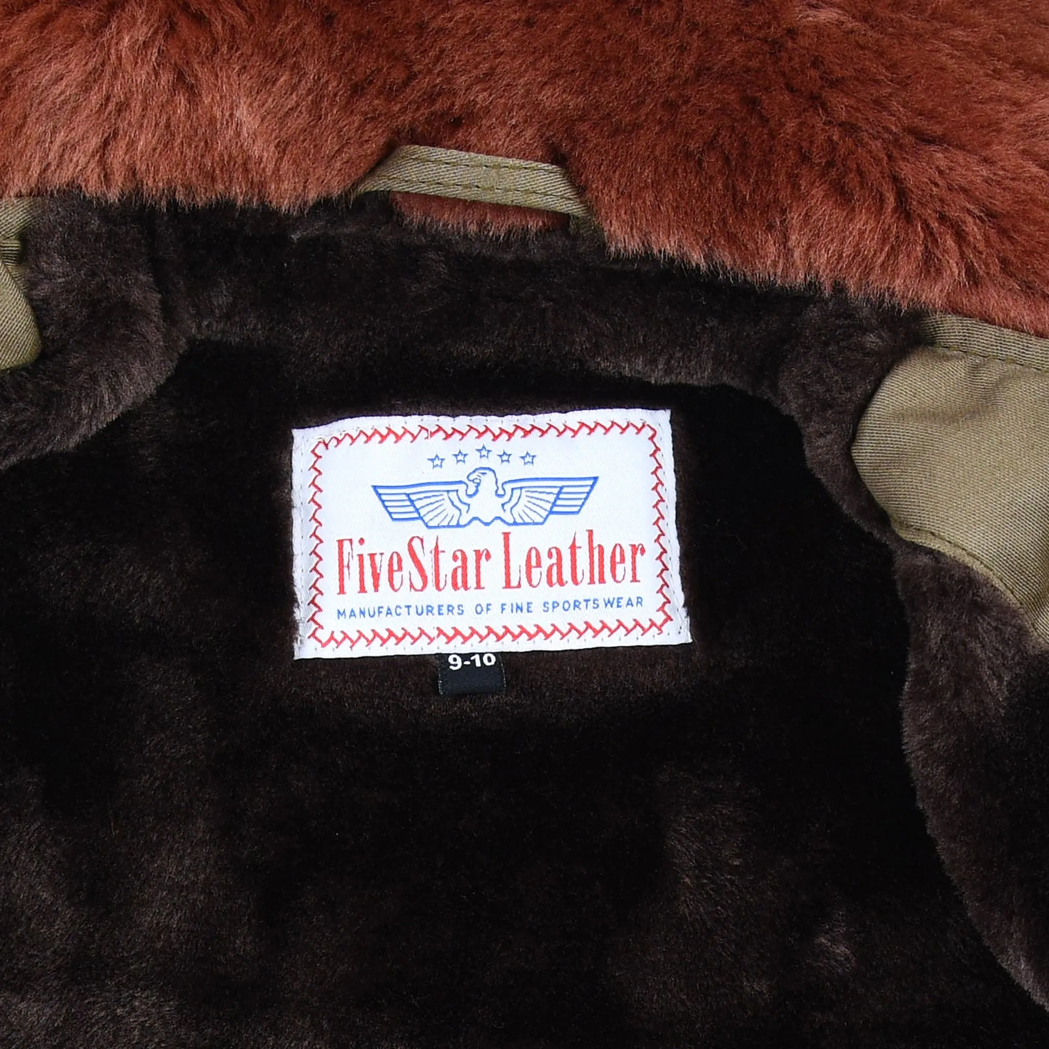 FiveStar Leather Kids Type B-10 Jacket Olive Green Cotton Twill