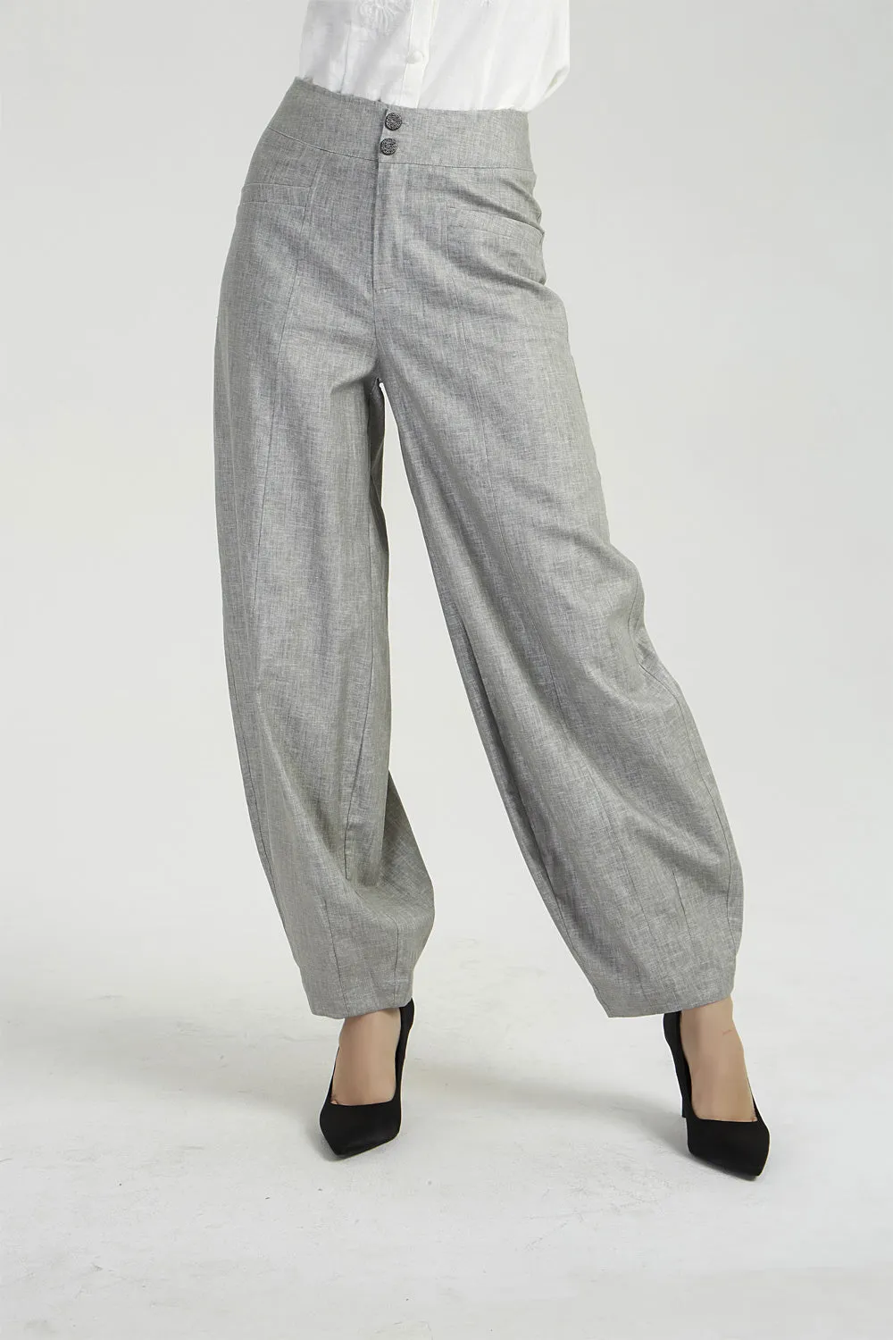 Gray pants, linen pants, harem pants, causal pants, baggy pants, loose pants 2032