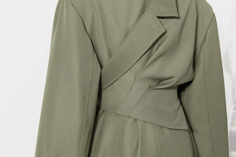Green UNUSUAL Trench Coat with removable half- Jacket