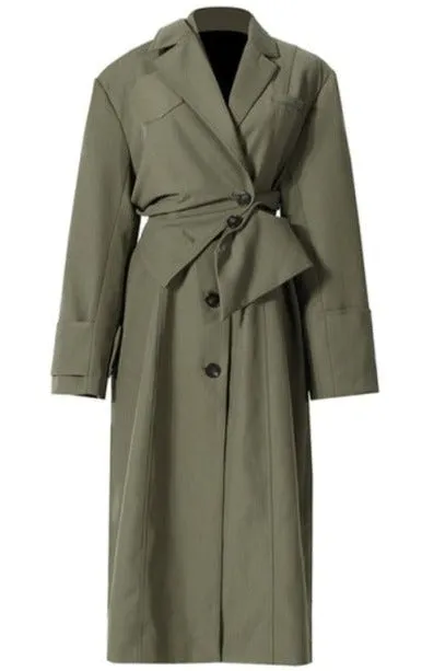 Green UNUSUAL Trench Coat with removable half- Jacket