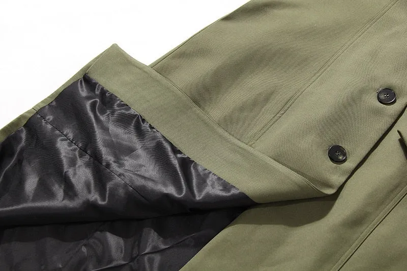 Green UNUSUAL Trench Coat with removable half- Jacket