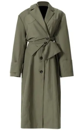 Green UNUSUAL Trench Coat with removable half- Jacket