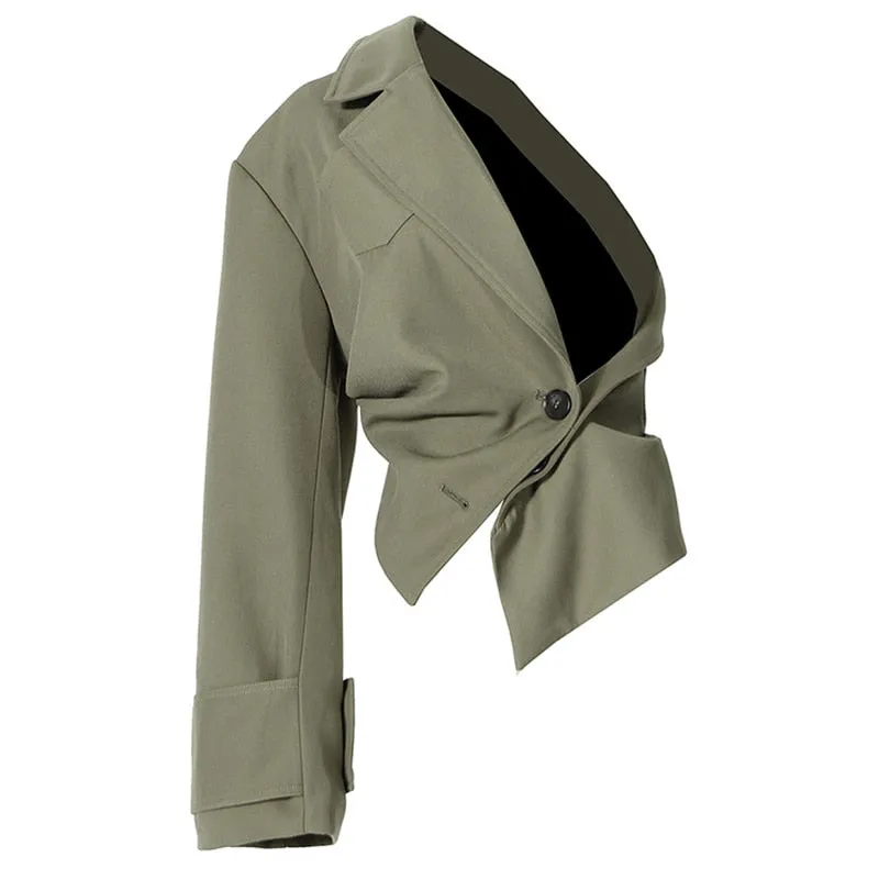 Green UNUSUAL Trench Coat with removable half- Jacket