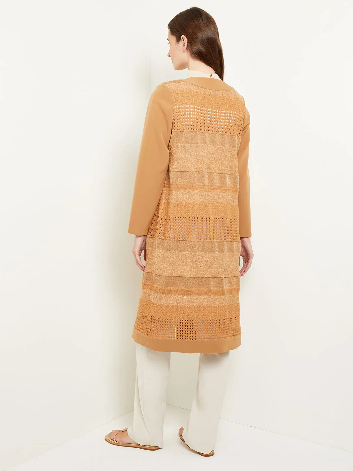 Heritage Fit Round Neck Jacket - Burnout Pointelle Mixed Media