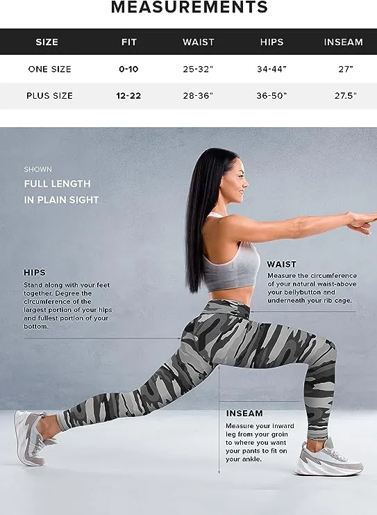 High Waist Grey Camouflage Printed Stretch Leggings