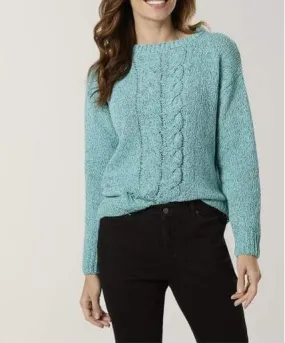 I.B. Diffusion Women's Marled Chenille Pullover Sweater Green