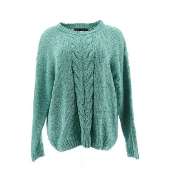 I.B. Diffusion Women's Marled Chenille Pullover Sweater Green