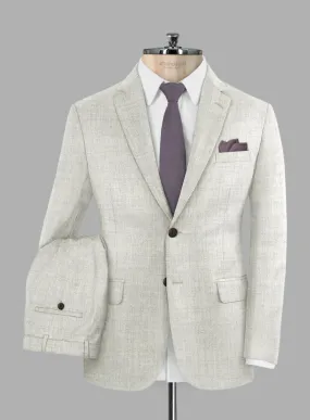 Italian Aime Ivory Gray Wool Suit