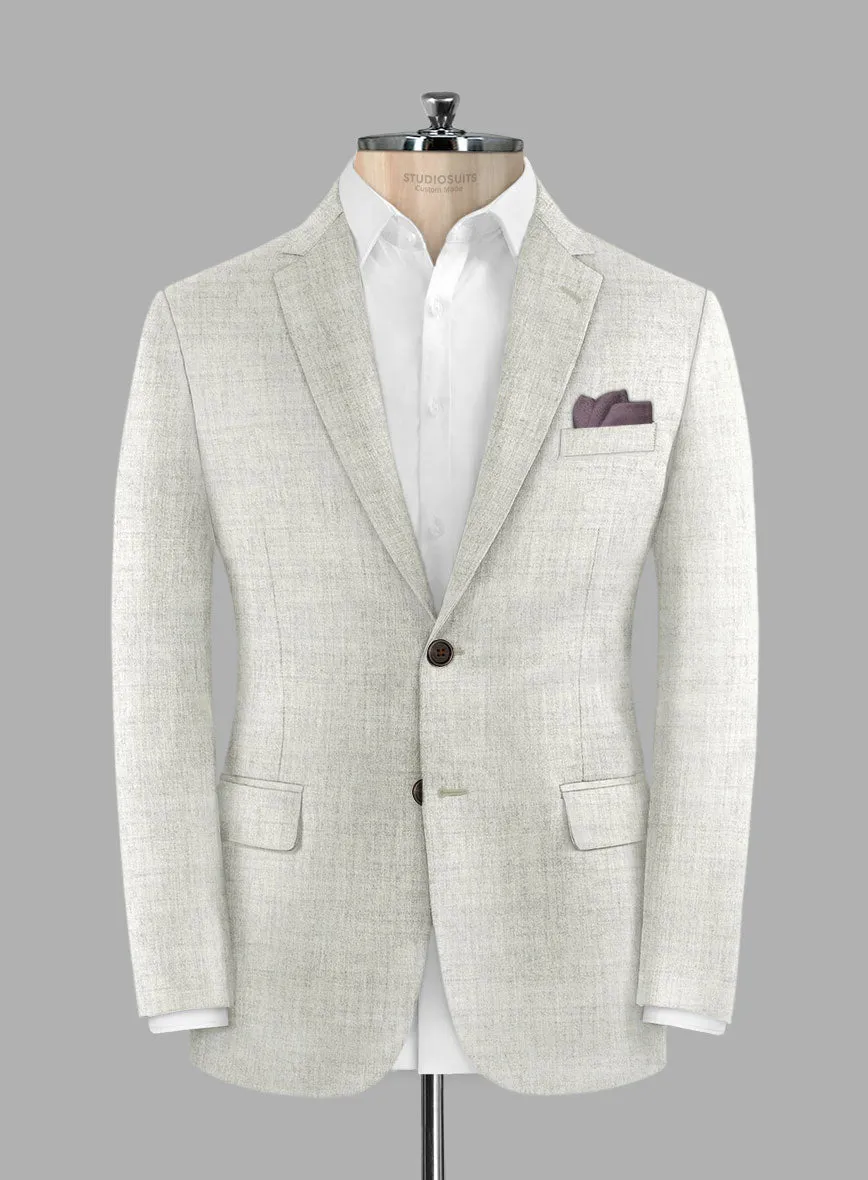 Italian Aime Ivory Gray Wool Suit