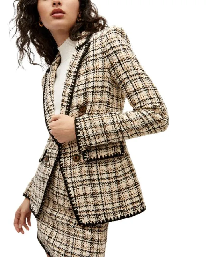 Lawrence Crochet-Trim Tweed Dickey Jacket