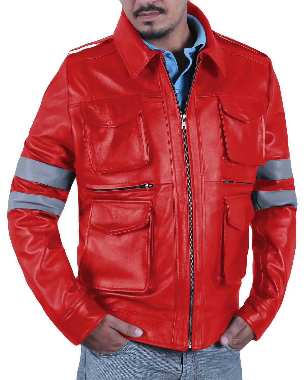 Leather Jackets Hub Mens Genuine Lambskin Leather Jacket (Black, Field Jacket) - 1501127