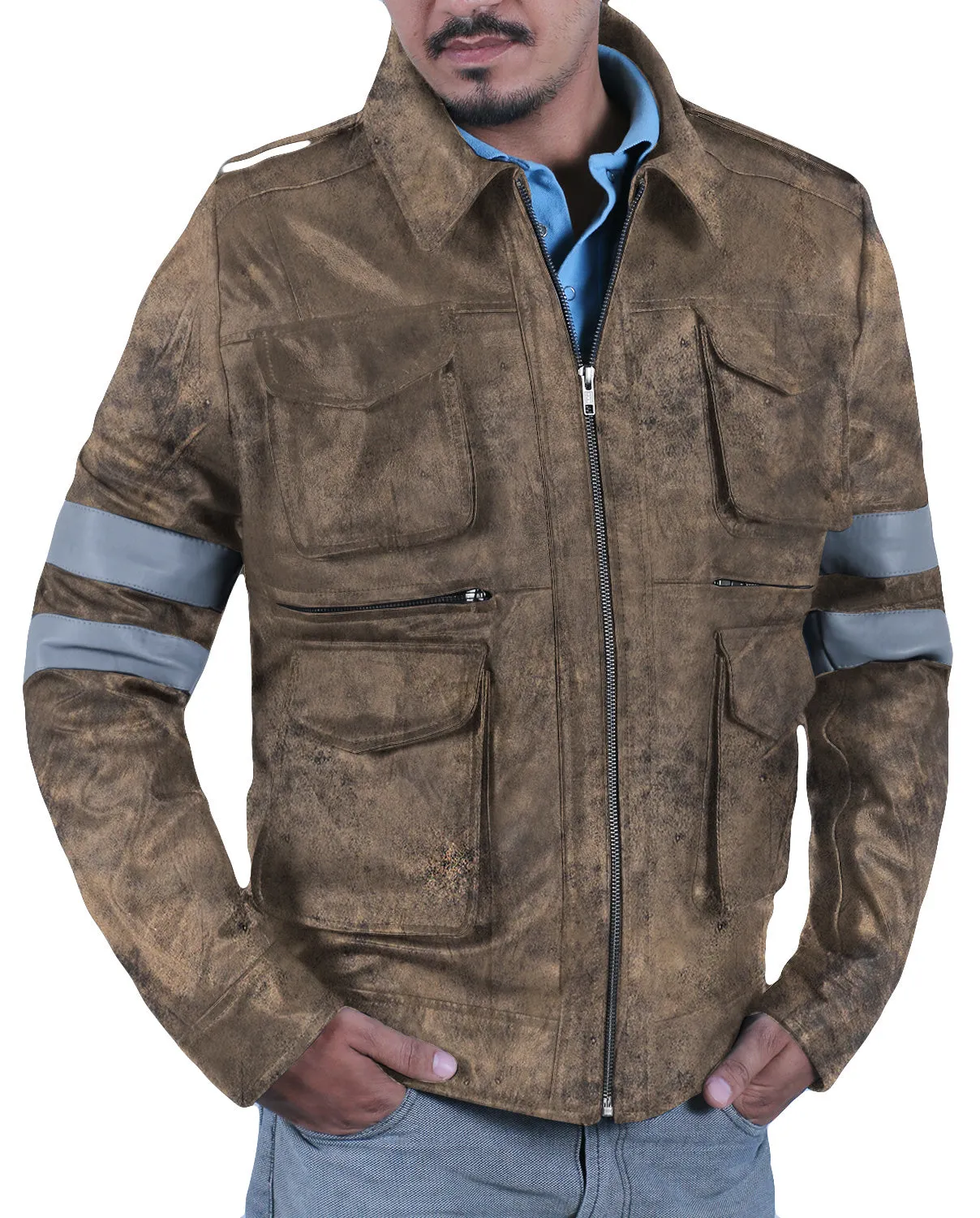 Leather Jackets Hub Mens Genuine Lambskin Leather Jacket (Black, Field Jacket) - 1501127