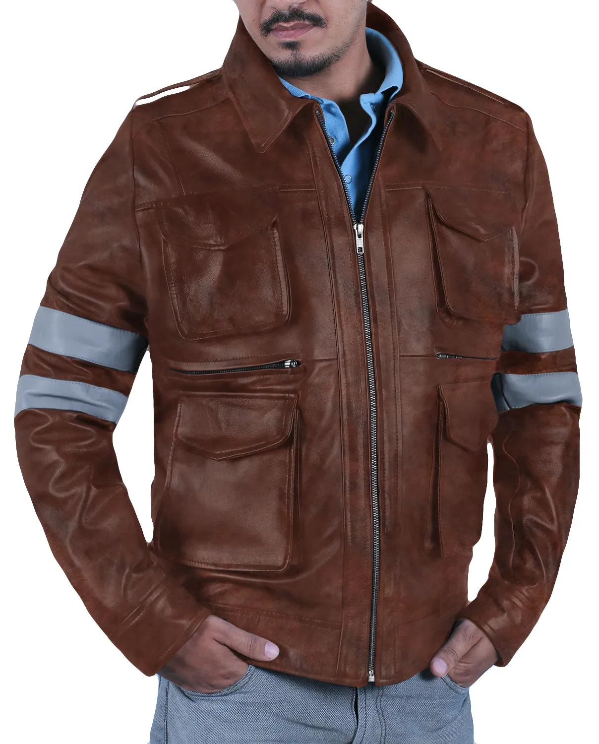 Leather Jackets Hub Mens Genuine Lambskin Leather Jacket (Black, Field Jacket) - 1501127