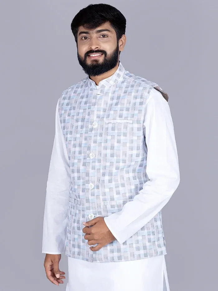 Multi Colour Printed Poly Cotton Modi Jacket