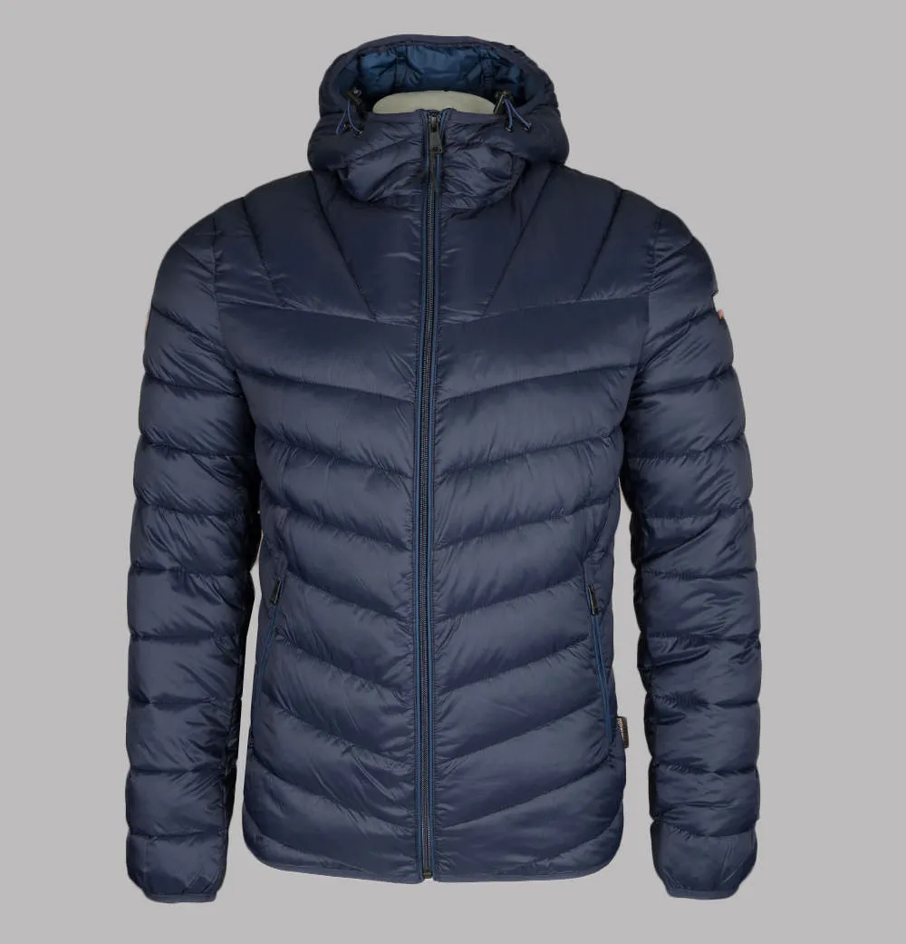 Napapijri Aerons Hooded Quilted Jacket Navy Blue