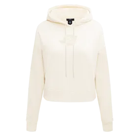 NFL MIAMI DOLPHINS NEUTRAL WOMEN'S CROPPED PO HOODIE (EGGSHELL)
