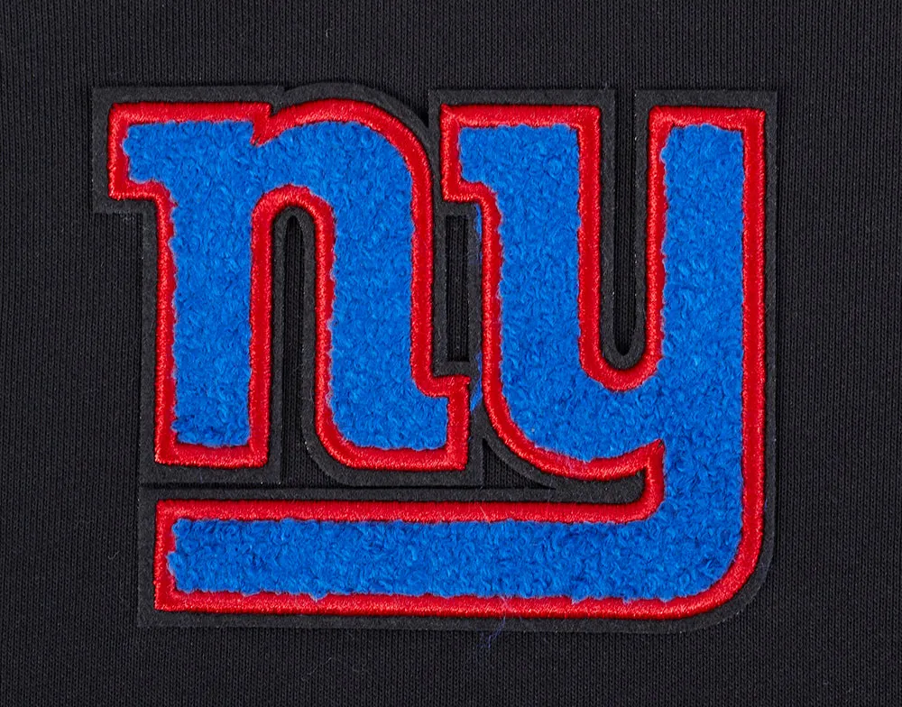 NFL NEW YORK GIANTS WOMEN'S CROPPED FLEECE HOODIE (BLACK)