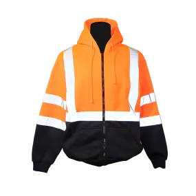 Orange / Black  Pro Fleece Jacket With Hood