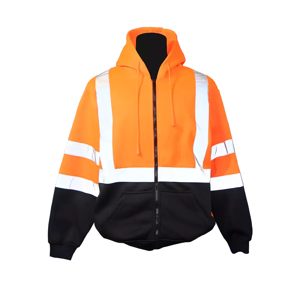 Orange / Black  Pro Fleece Jacket With Hood
