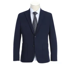 Pellagio Navy Slim Fit Unstructured Solid Sport Suit PF21-9