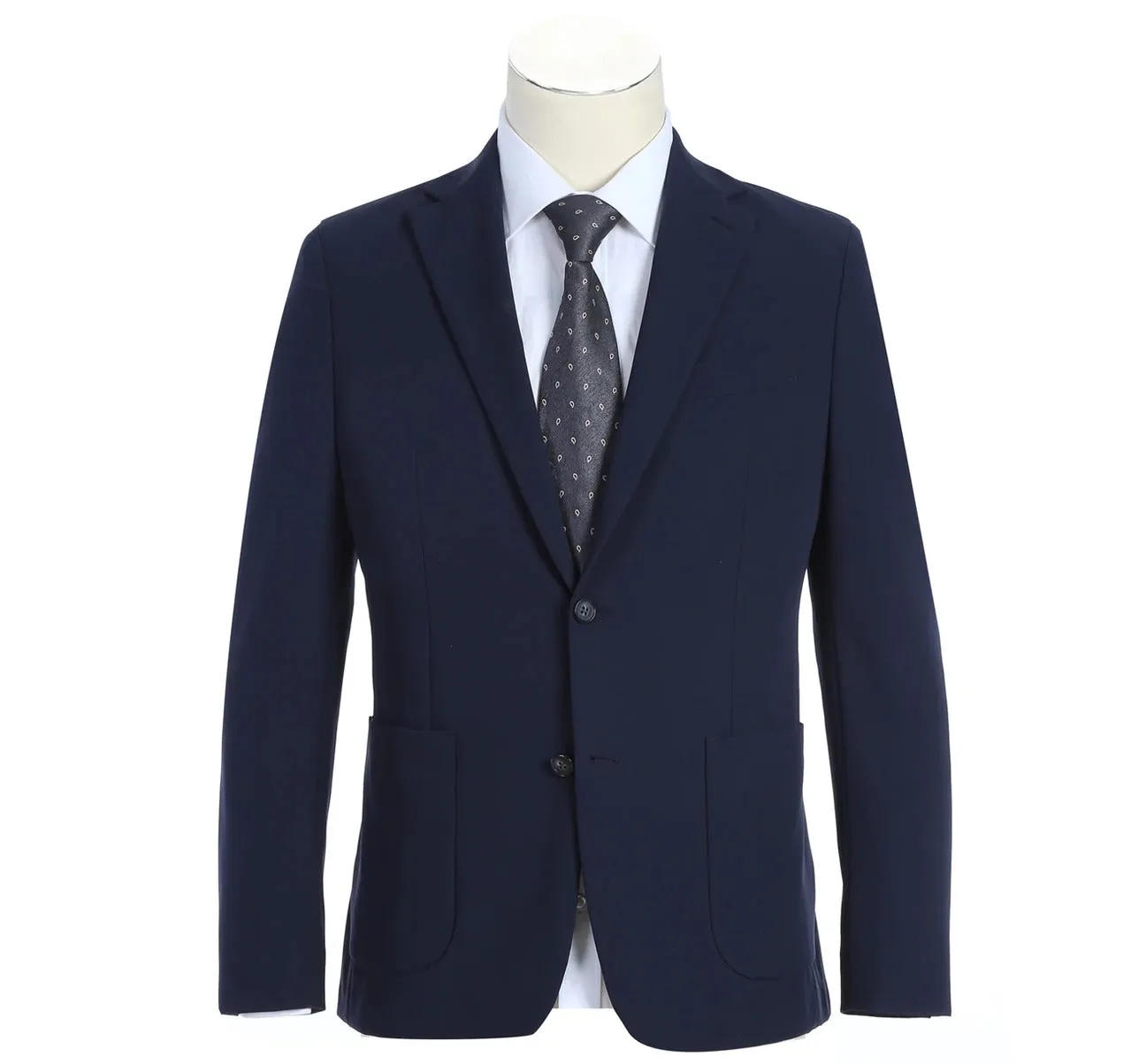 Pellagio Navy Slim Fit Unstructured Solid Sport Suit PF21-9