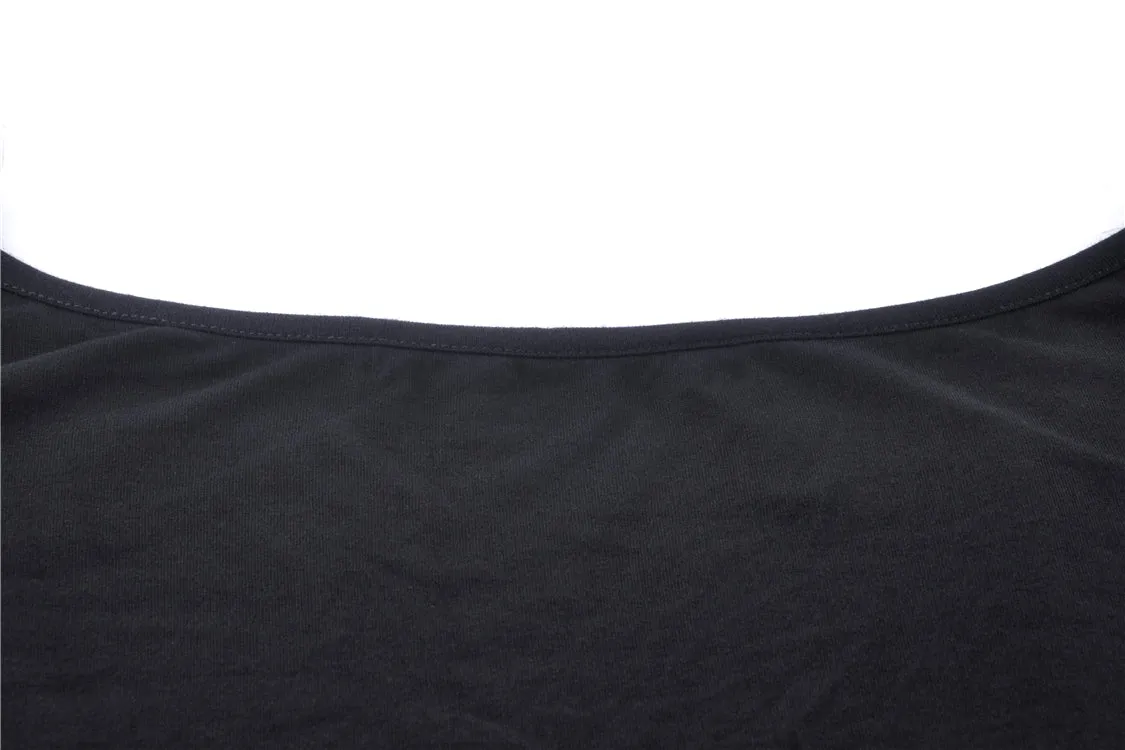 Punk Black daily long sleeves women T-shirt TW206