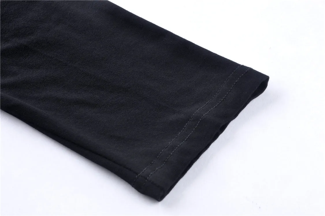 Punk Black daily long sleeves women T-shirt TW206