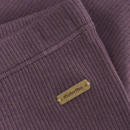 Ribbed Baby LEGGINGS: BLACK PLUM