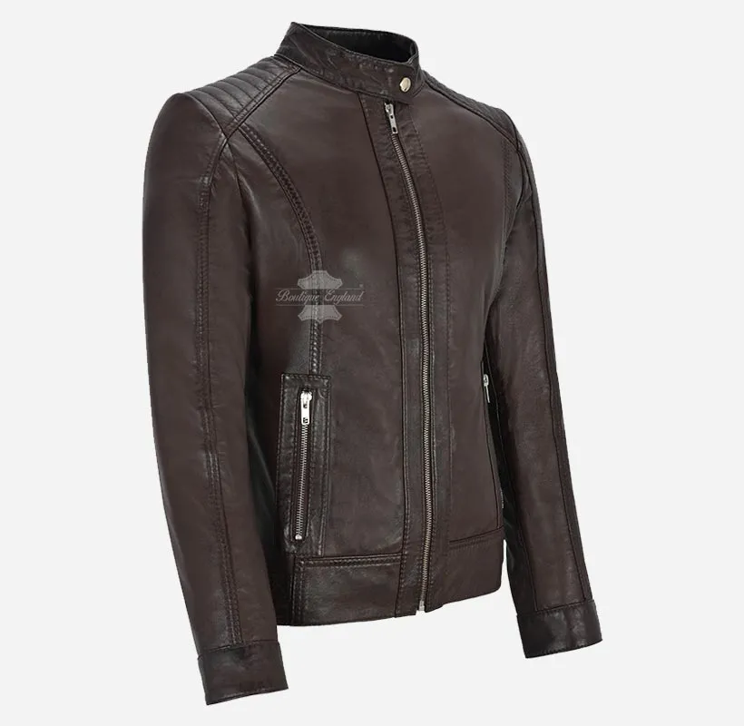 Seraphic Ladies Biker Leather Jacket Slim Fit Leather Jacket