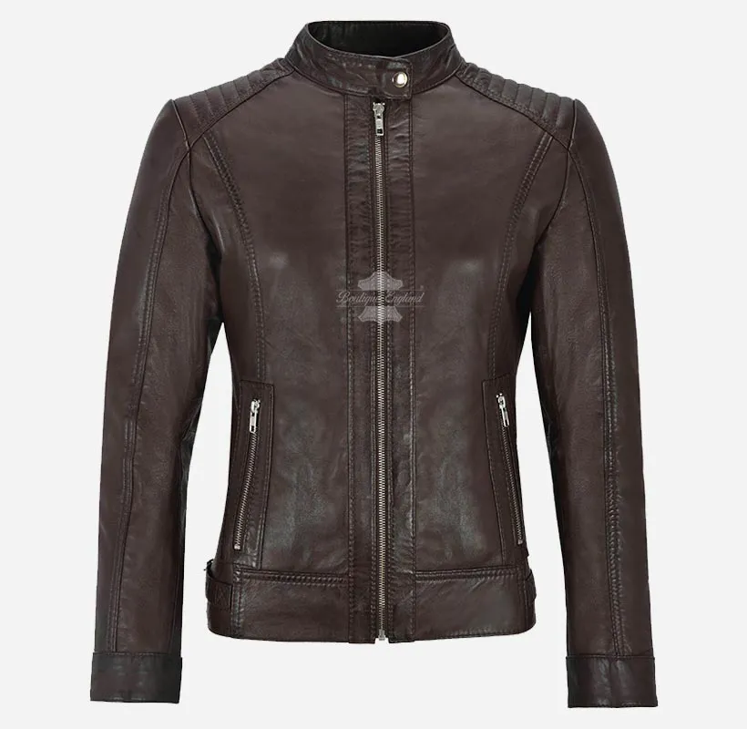 Seraphic Ladies Biker Leather Jacket Slim Fit Leather Jacket