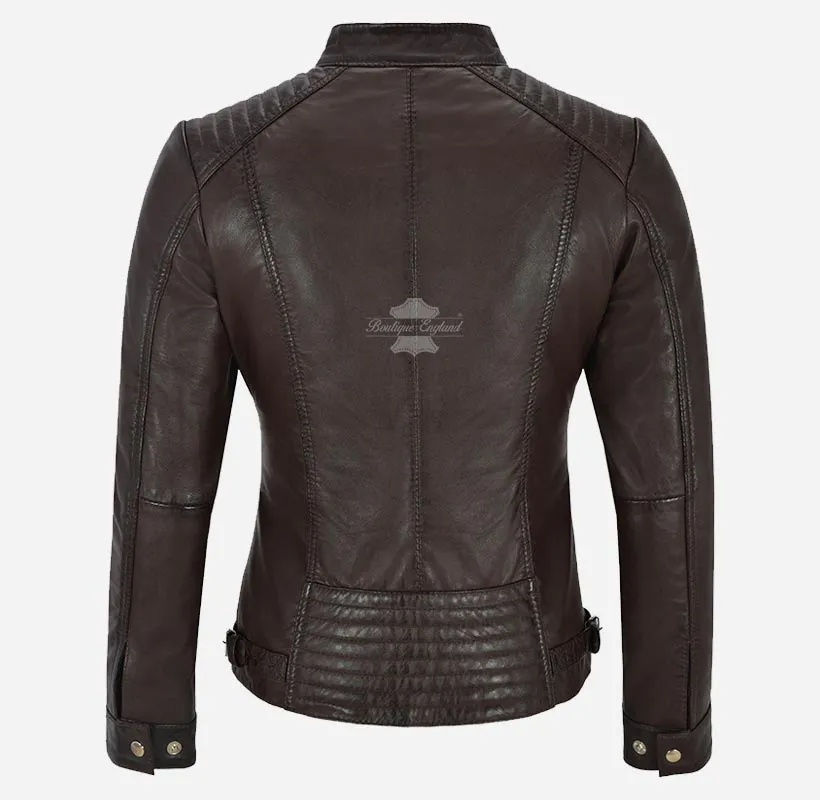 Seraphic Ladies Biker Leather Jacket Slim Fit Leather Jacket