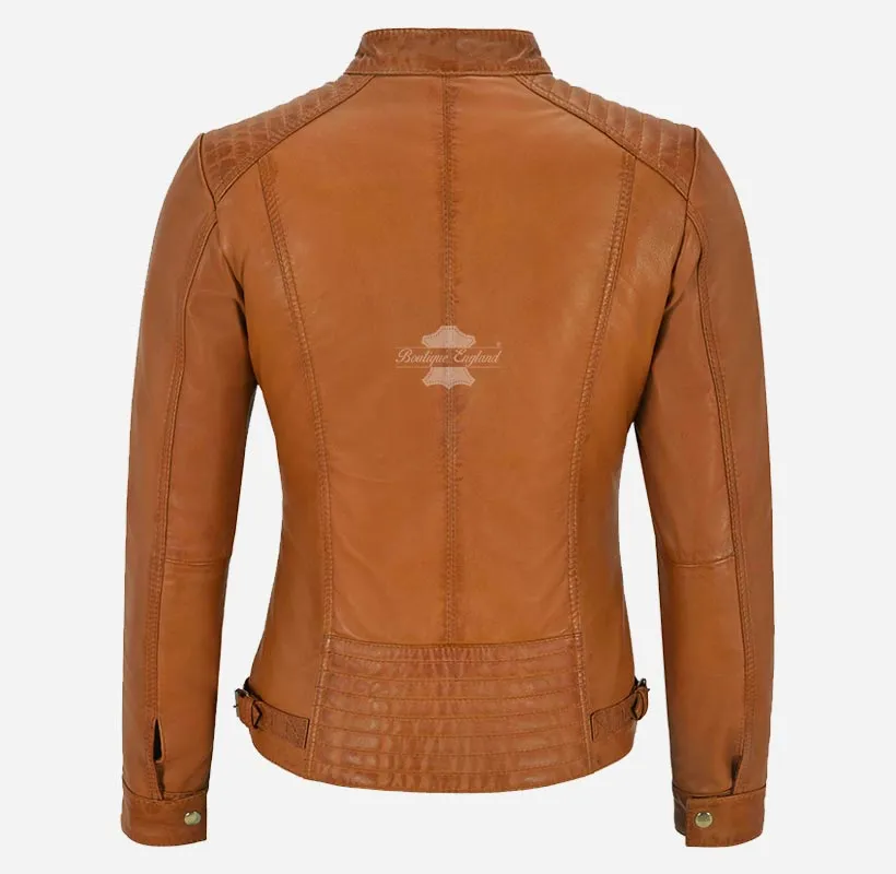 Seraphic Ladies Biker Leather Jacket Slim Fit Leather Jacket