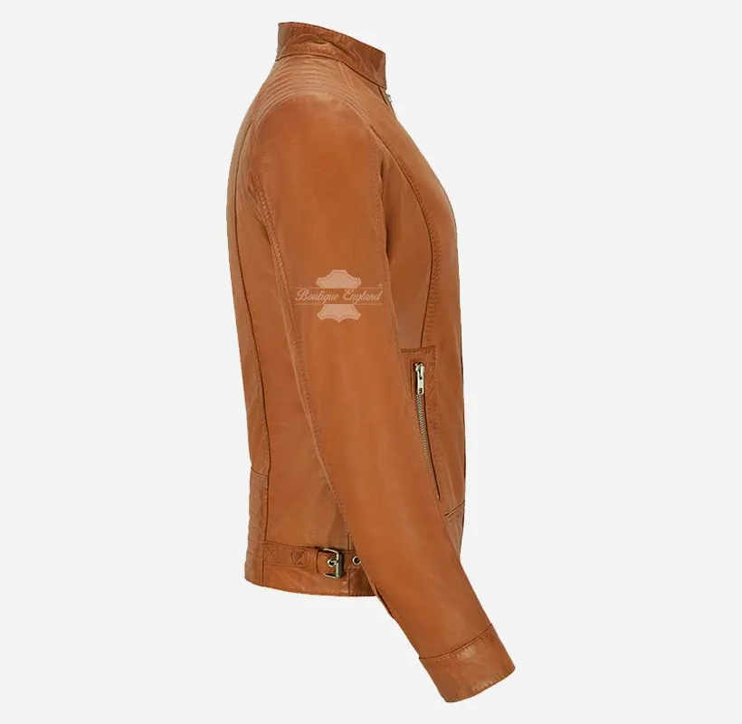 Seraphic Ladies Biker Leather Jacket Slim Fit Leather Jacket