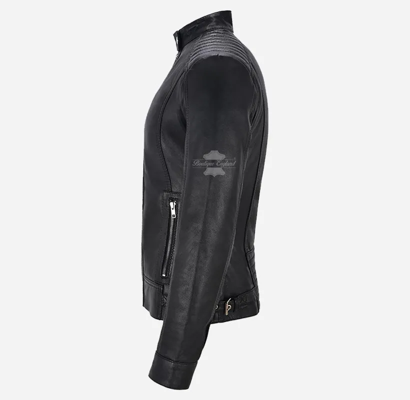 Seraphic Ladies Biker Leather Jacket Slim Fit Leather Jacket