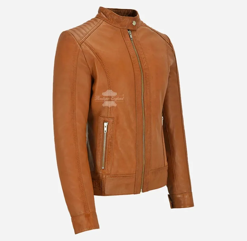Seraphic Ladies Biker Leather Jacket Slim Fit Leather Jacket
