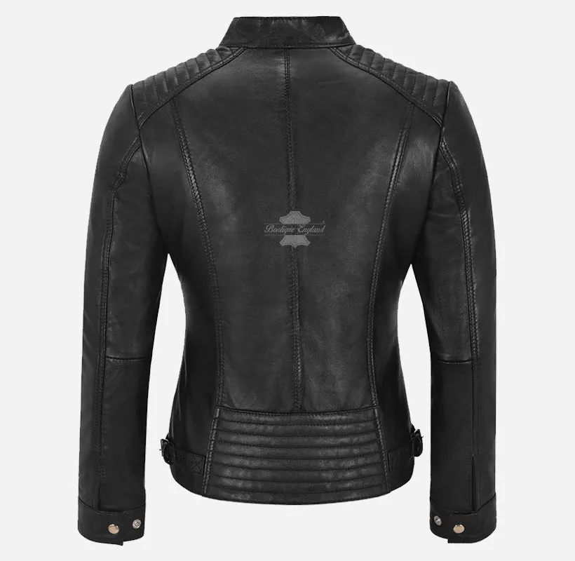 Seraphic Ladies Biker Leather Jacket Slim Fit Leather Jacket