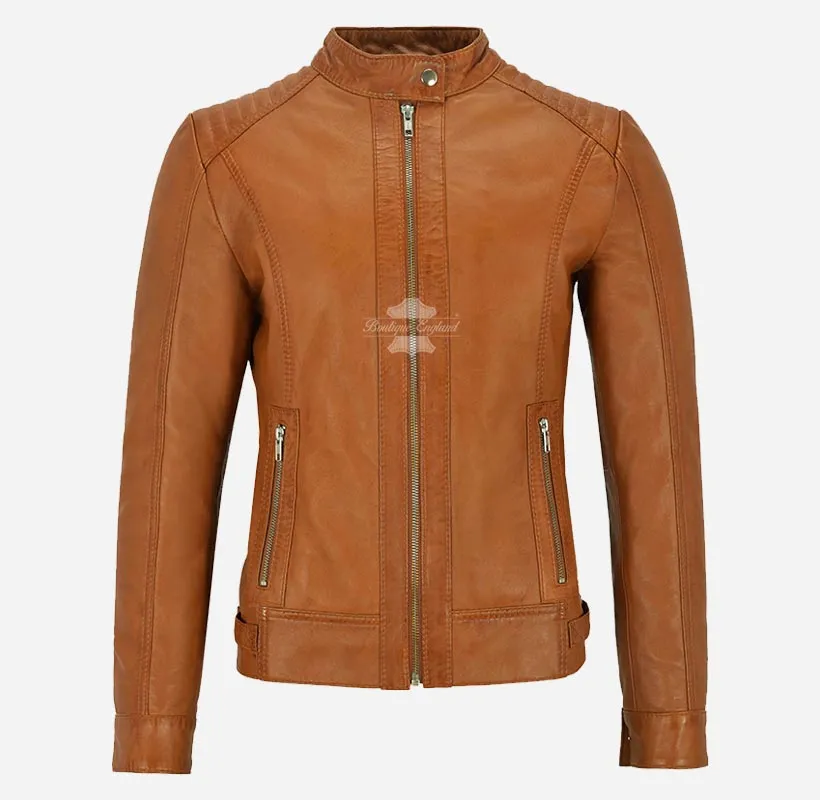 Seraphic Ladies Biker Leather Jacket Slim Fit Leather Jacket